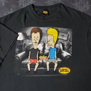 Vintage 2011 mtv beavis and butthead black t-shirt size xl rare mike judge 2010s